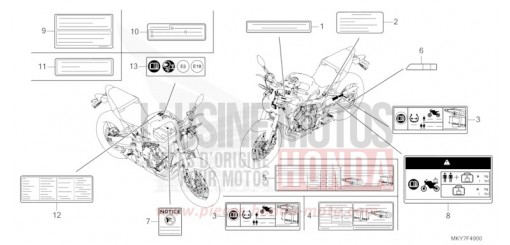 CAUTION LABEL (CB650RA/CB650RAC) CB650RAT de 2026